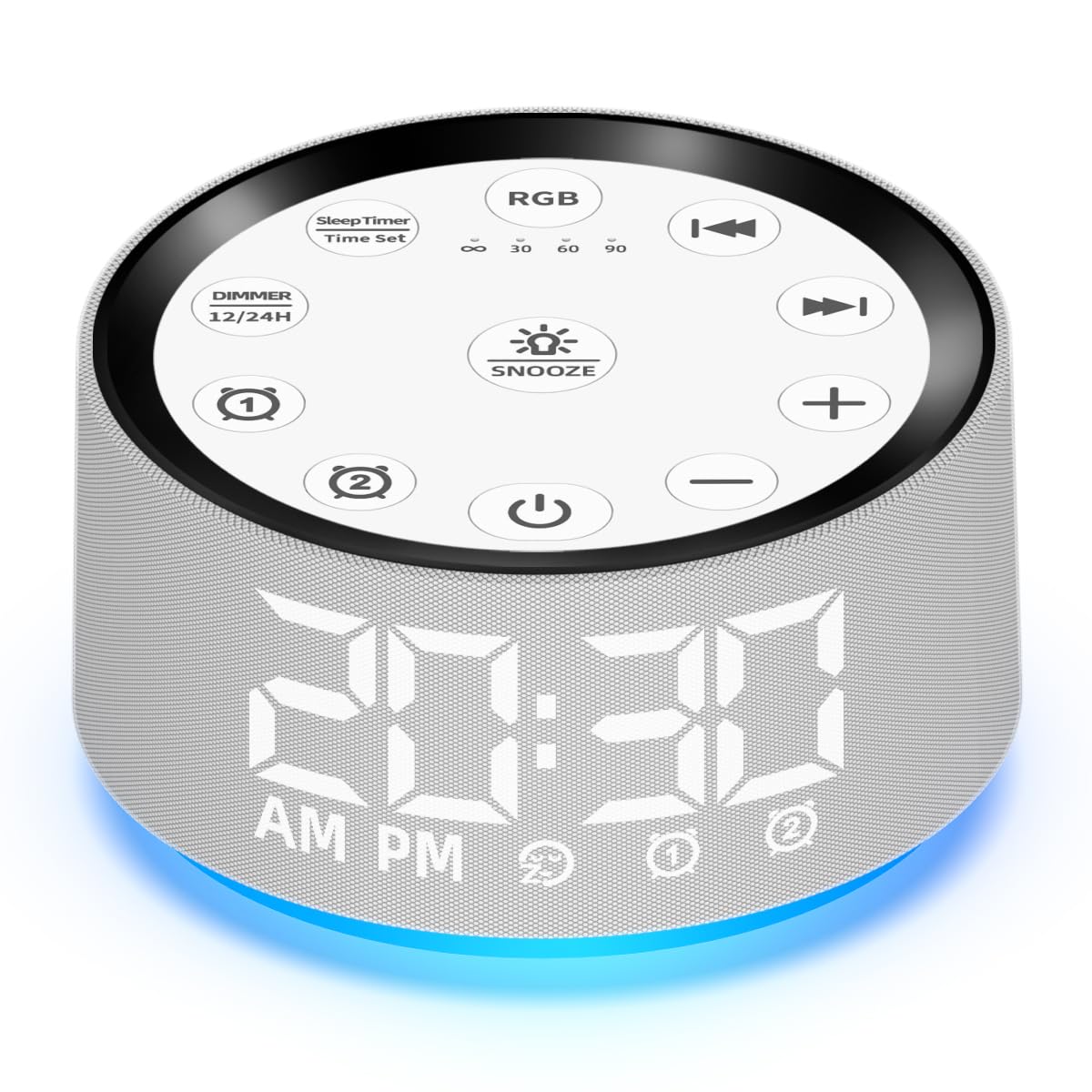 Sound Machine White Brown Noise Machine with 30 Sleeping Sounds for Baby Kids Adults Night Light Bedroom Alarm
