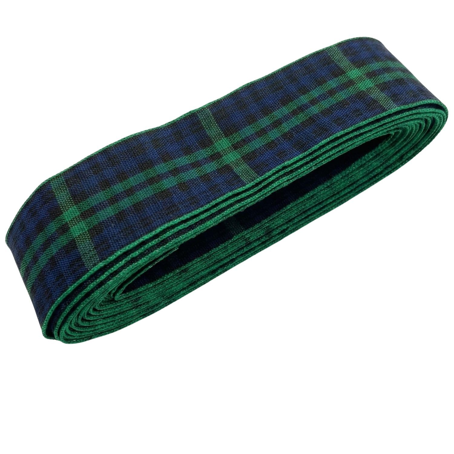 Black Watch Tartan Ribbon 25mm x 5m - Woven Reversible Yarn-Dyed Non-Wired โ image 1