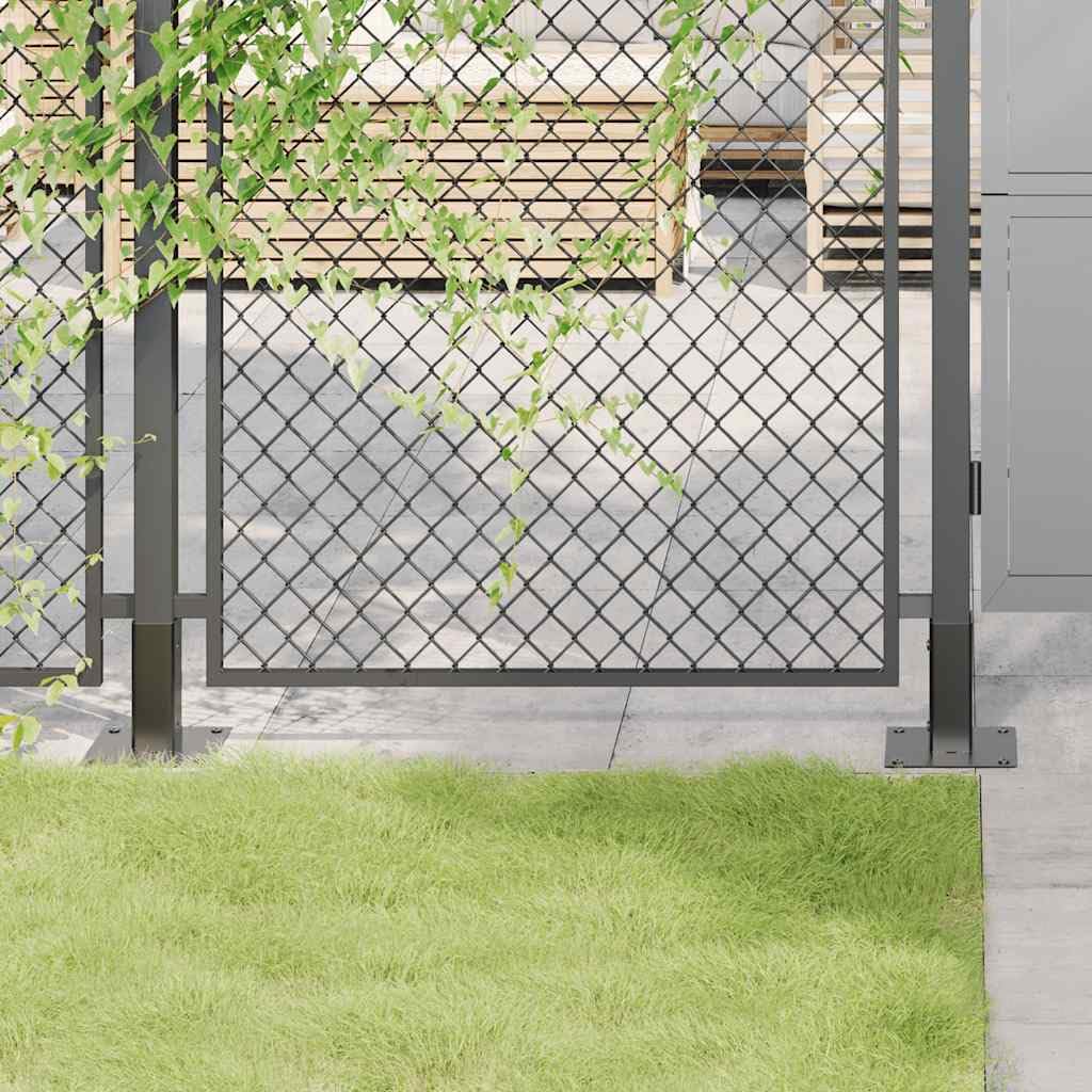 Postes cuadrados 46 x 46 mm, 12 unidades, acero con recubrimiento en polvo, soporte estable para postes de vallas, madera, metal, WPC, ideal para terraza, jardín, balcón, montaje y