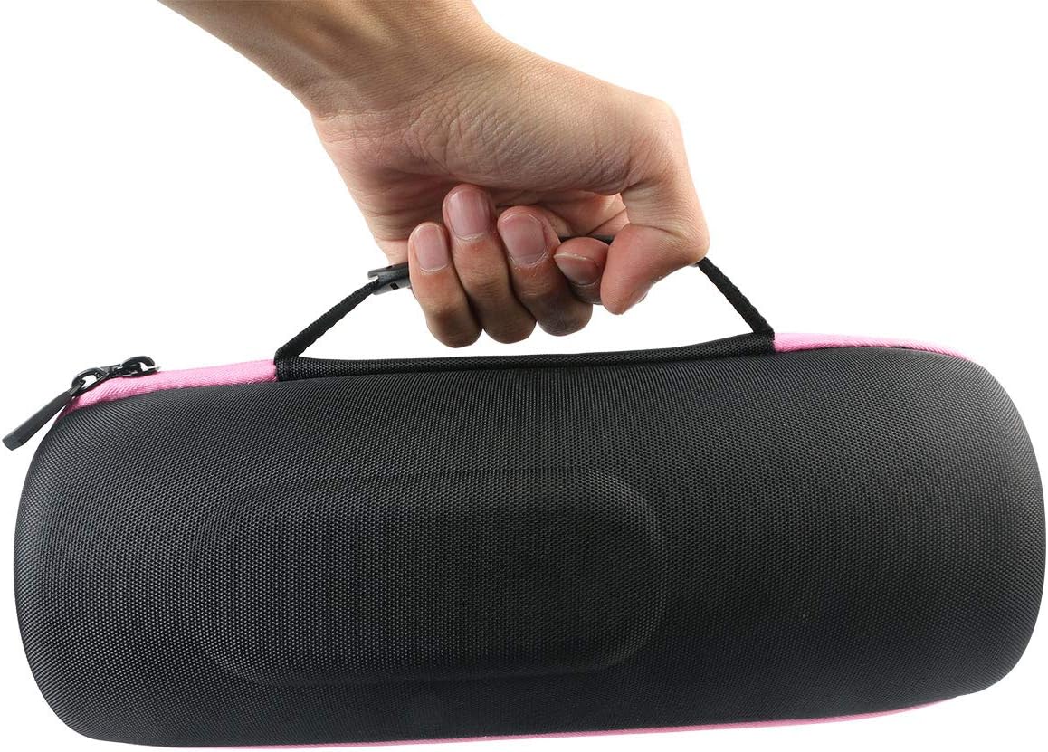 co2CREA Hard Travel Case replacement for JBL Charge 4 / replacement for JBL Charge 5 Waterproof Bluetooth Speaker (Black Case + Pink Zipper) - Image 6