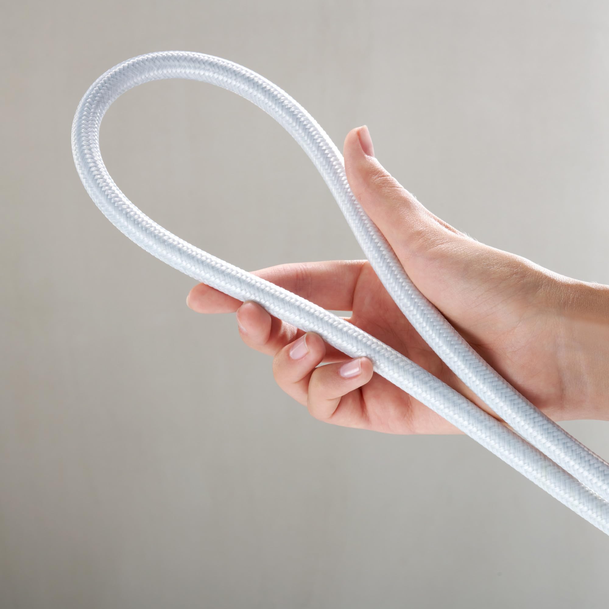 hansgrohe Designflex - universele Doucheslang Textiel 2,00 m, met bescherming tegen verdraaien, flexibele doucheslang met anti-knikbescherming, incl. afdichtringen, mat wit
