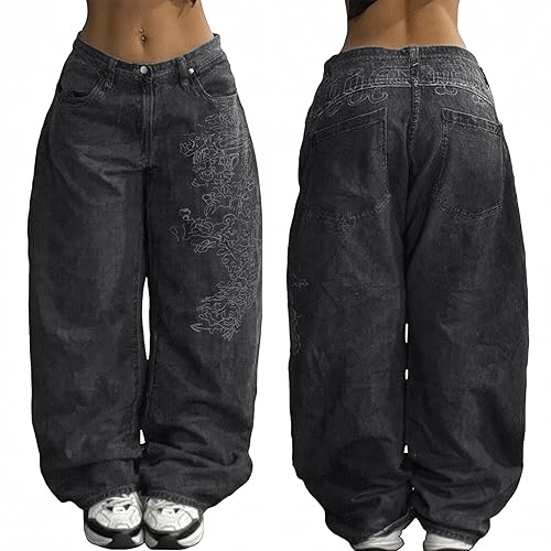 EMMIOL Women Boyfriends Hip Hop 90s Vintage Baggy Jeans Loose
