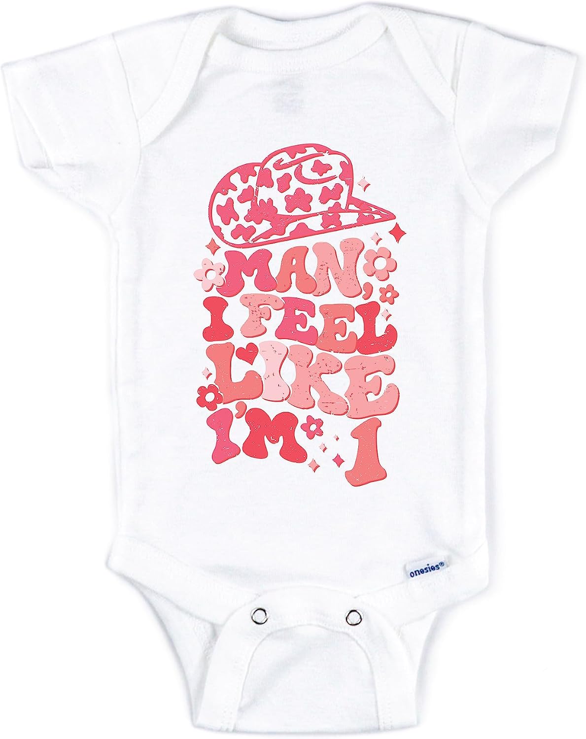 Cowgirl Baby Bodysuit, Man I Feel Like I'm One, First Birthday Gift, Western Baby Bodysuit