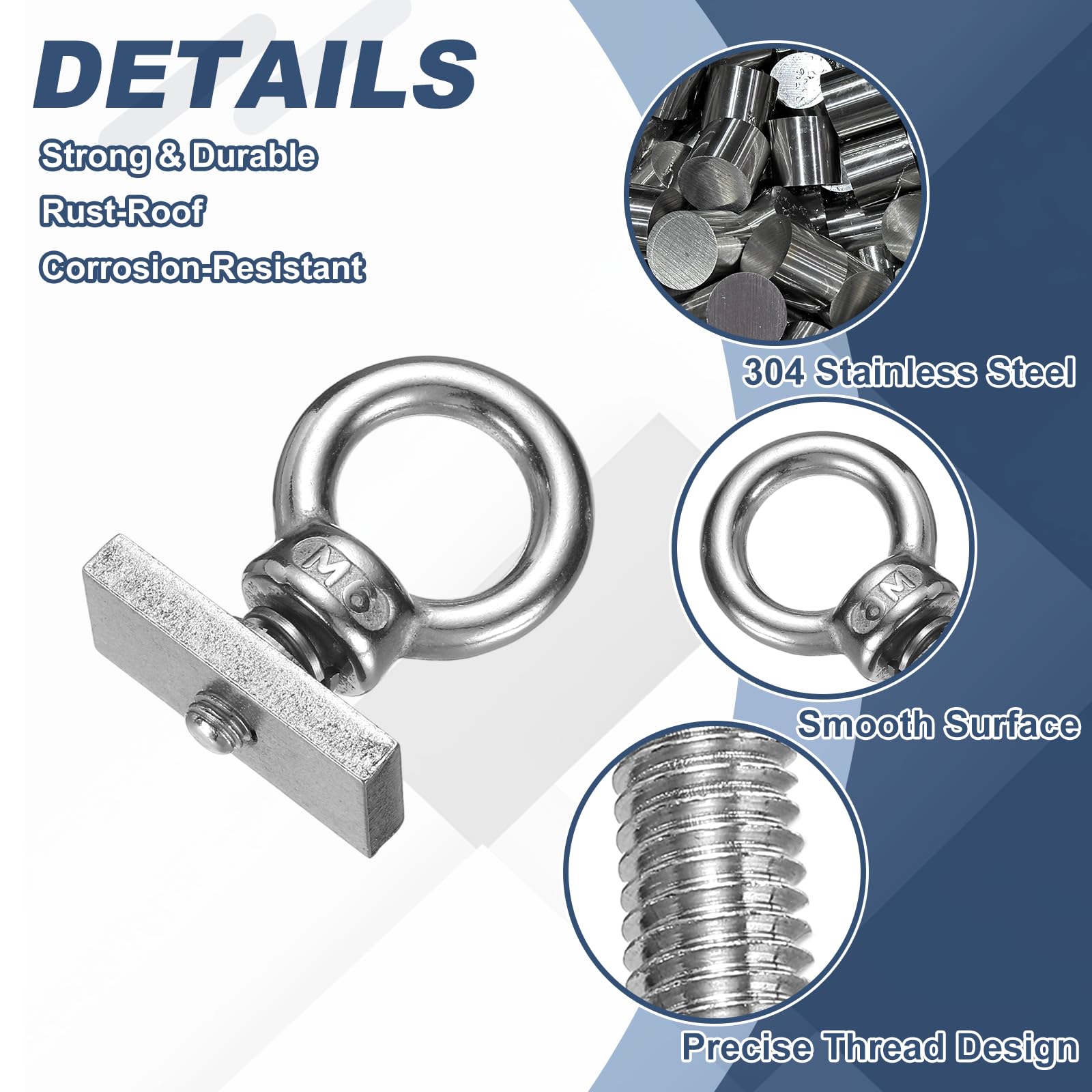 PATIKIL M6 x 11mm Eye Bolt Set - Image 3