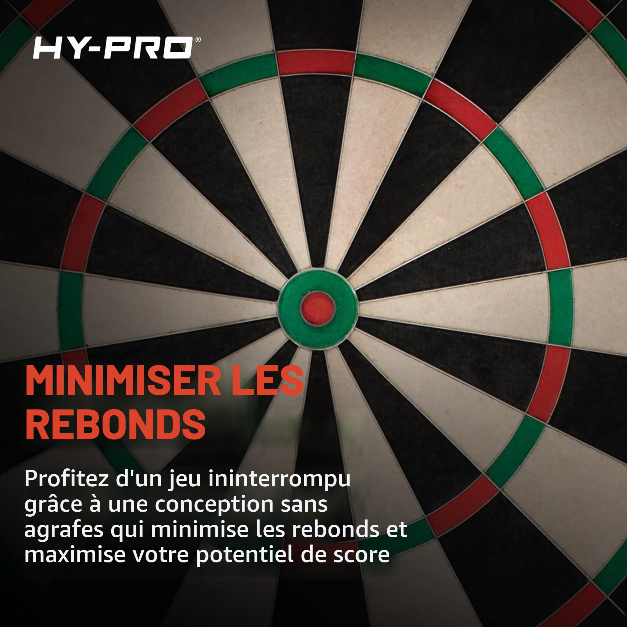 Hy-Pro Apex Cible de fléchettes professionnelle – Cible de fléchettes d'intérieur et d'extérieur avec fil de lame de précision, sisal de qualité A et montage – Idéal pour une installation facile et