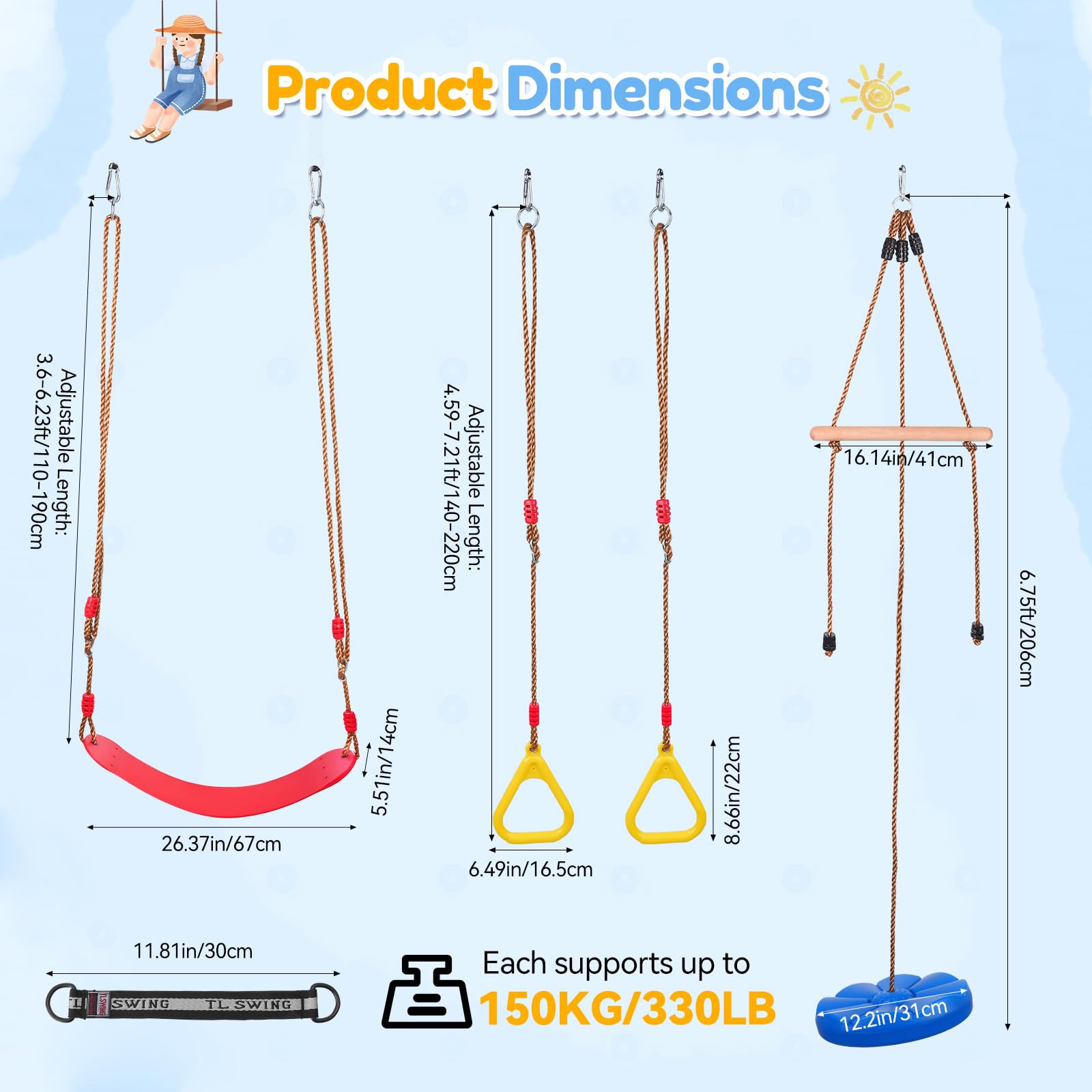 Altalena per bambini 3 in 1