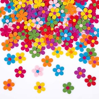 Naler 120pcs Felt Flowers 1.1 Inch Fabric Embellishments Assorted Colors for DIY Crafts Sewing Hair Clips Scrapbooking