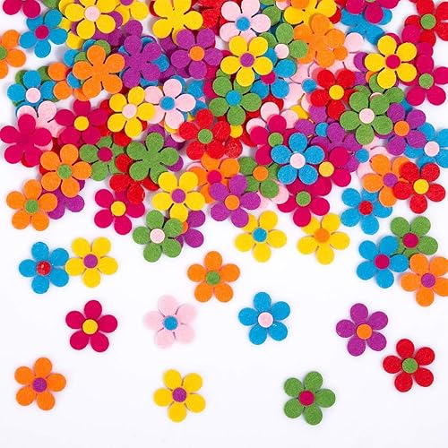 Naler 120 adornos de flores de fieltro de tela para manualidades, costura, decoración artesanal, 1.1 pulgadas, varios colores