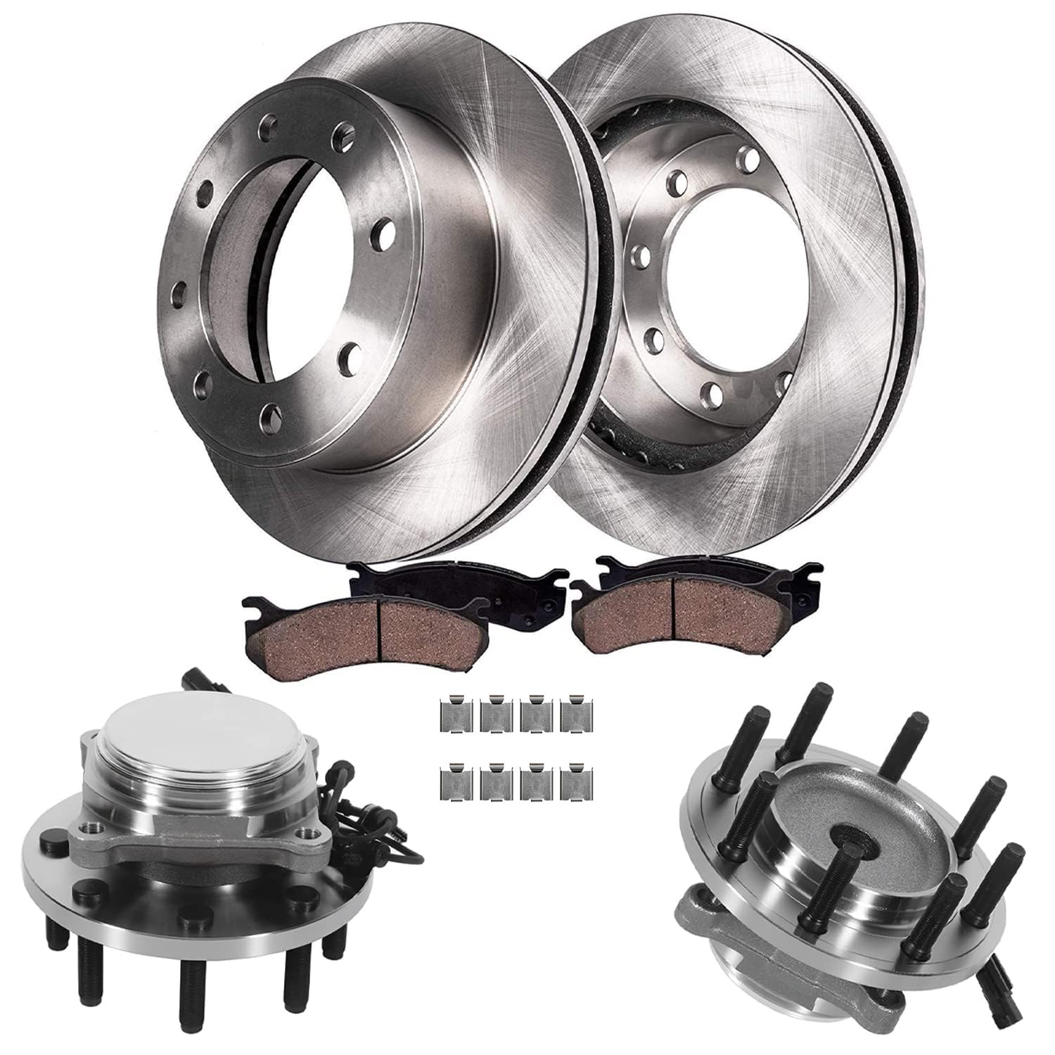Detroit Axle - RWD Wheel Hub &amp; Brake Kit for 2009-2010 Dodge Ram 2500 3500