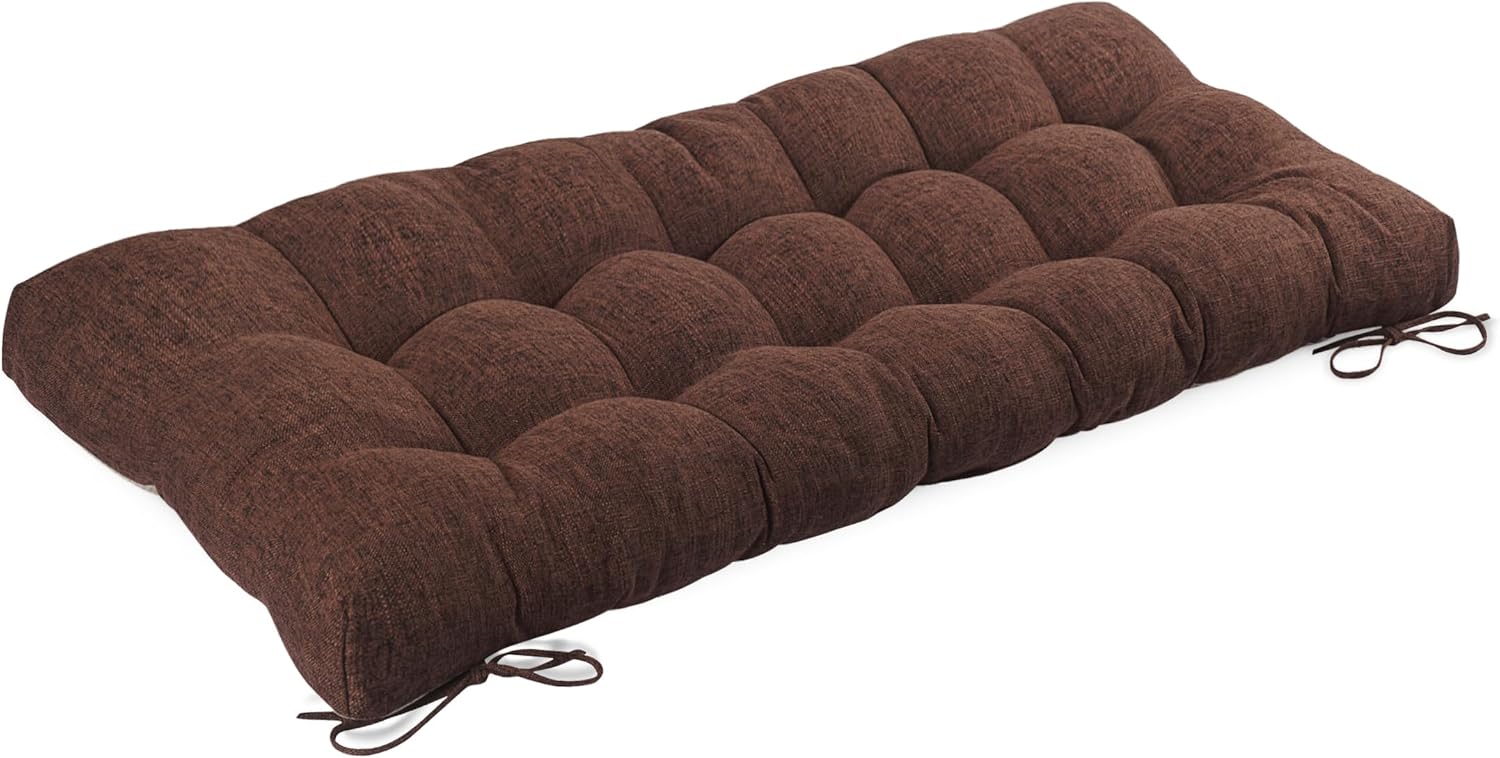 Bench Cushion for Indoor Furniture 48x19 inch Rectangle Bench Seat Cushion for Bay Window Entryway Bench Thick Textured Chair Cushion with Non-Slip Backing 1 Pack, Beige