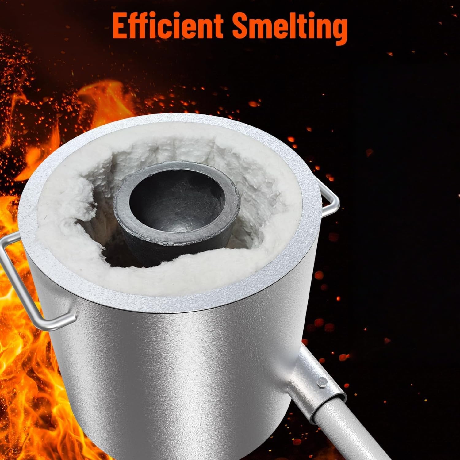 Horno de fusión de Metales a propano, Kit de fundición de 6 kg con crisol de 650 ml y Fuente de Calor, para Metales por Debajo de 1300 °C (2372 °F), Oro, Plata, Cobre, latón.