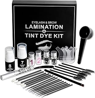 Lash Lift Brow Lamination and Tint Kit, Reddhoon 4 in 1 Eyebrow and Eyelash Perm Kit with Black Dye, Long-lasting for 6-8 Weeks, Safe & Easy to Use at Home Salon