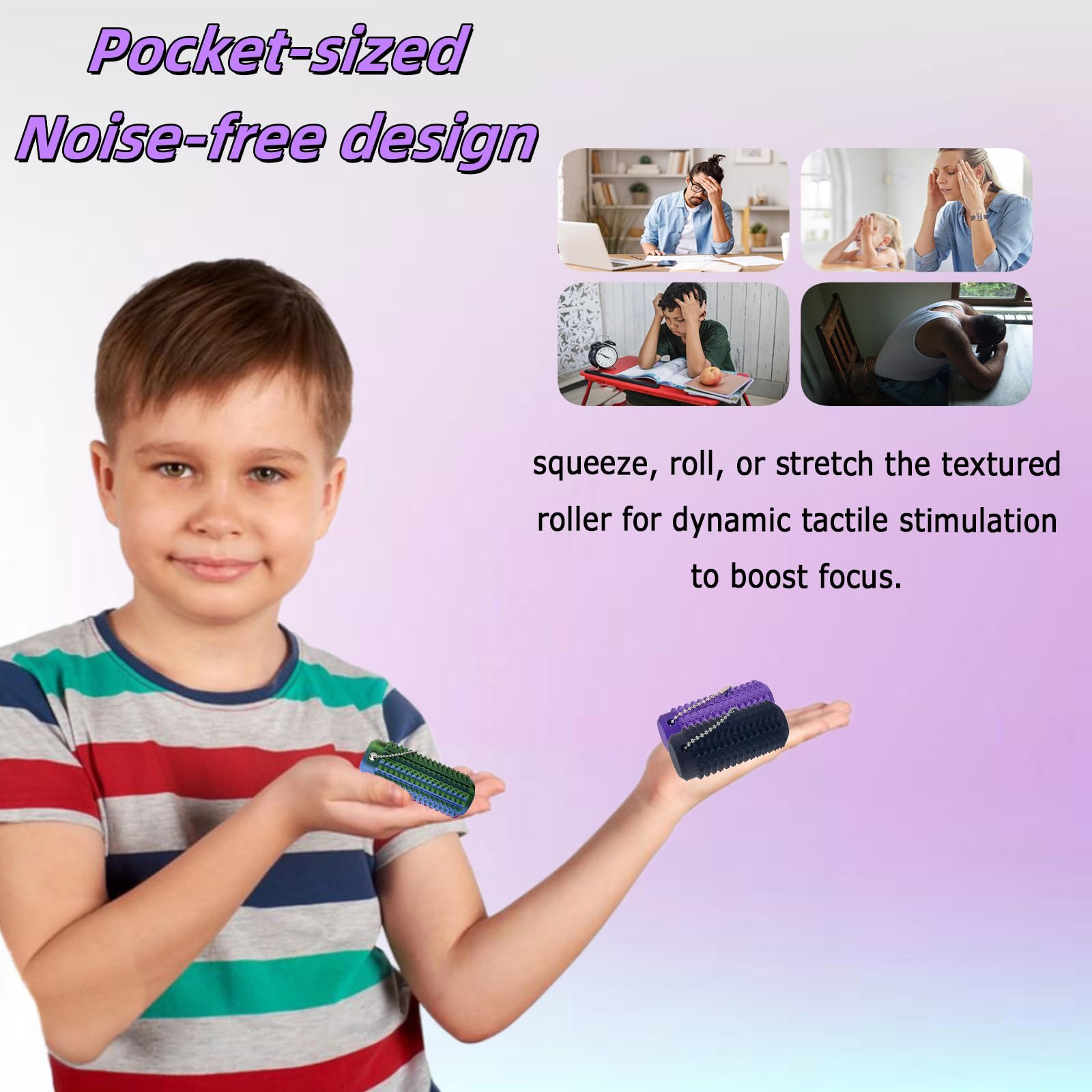 Lot 4 Porte-Clés Fidget Anti-Stress JOYVOVO - Jouet Sensoriel Pour Soulager Anxiété TDAH