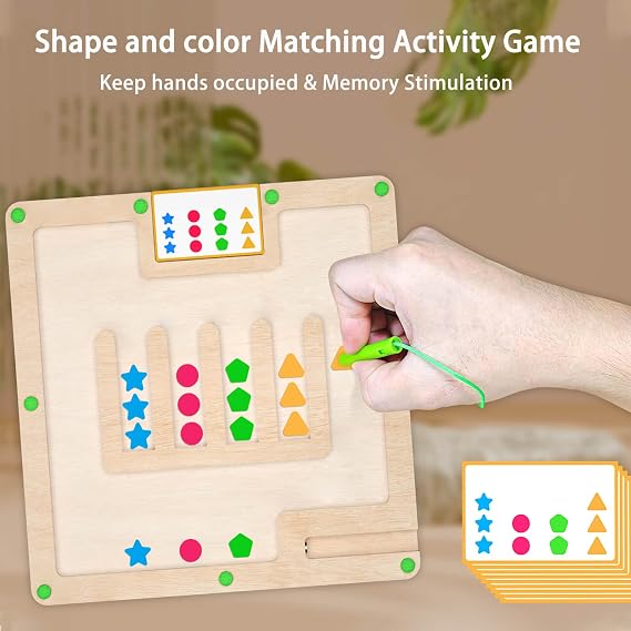 Sorting Board Matching Activity Memory Game for Seniors, Dementia & Alzheimer's Care, 1 Player, Age 65+