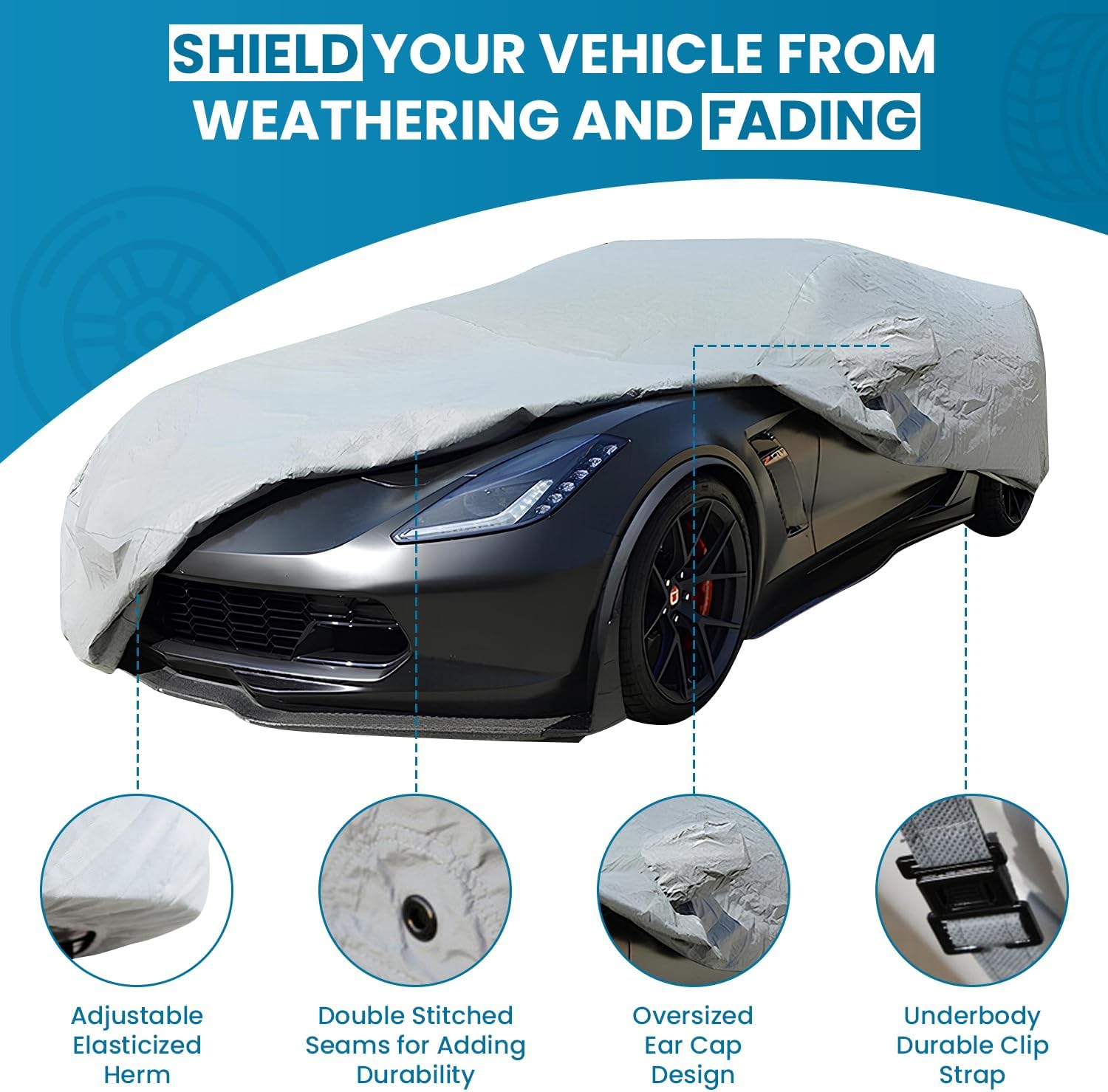 Car Cover for All Weather Dust UV Waterproof Fit 2007 2008 2009 2010 2011 2012 2013 Hyundai Elantra Touring - Premier Series (Gray)