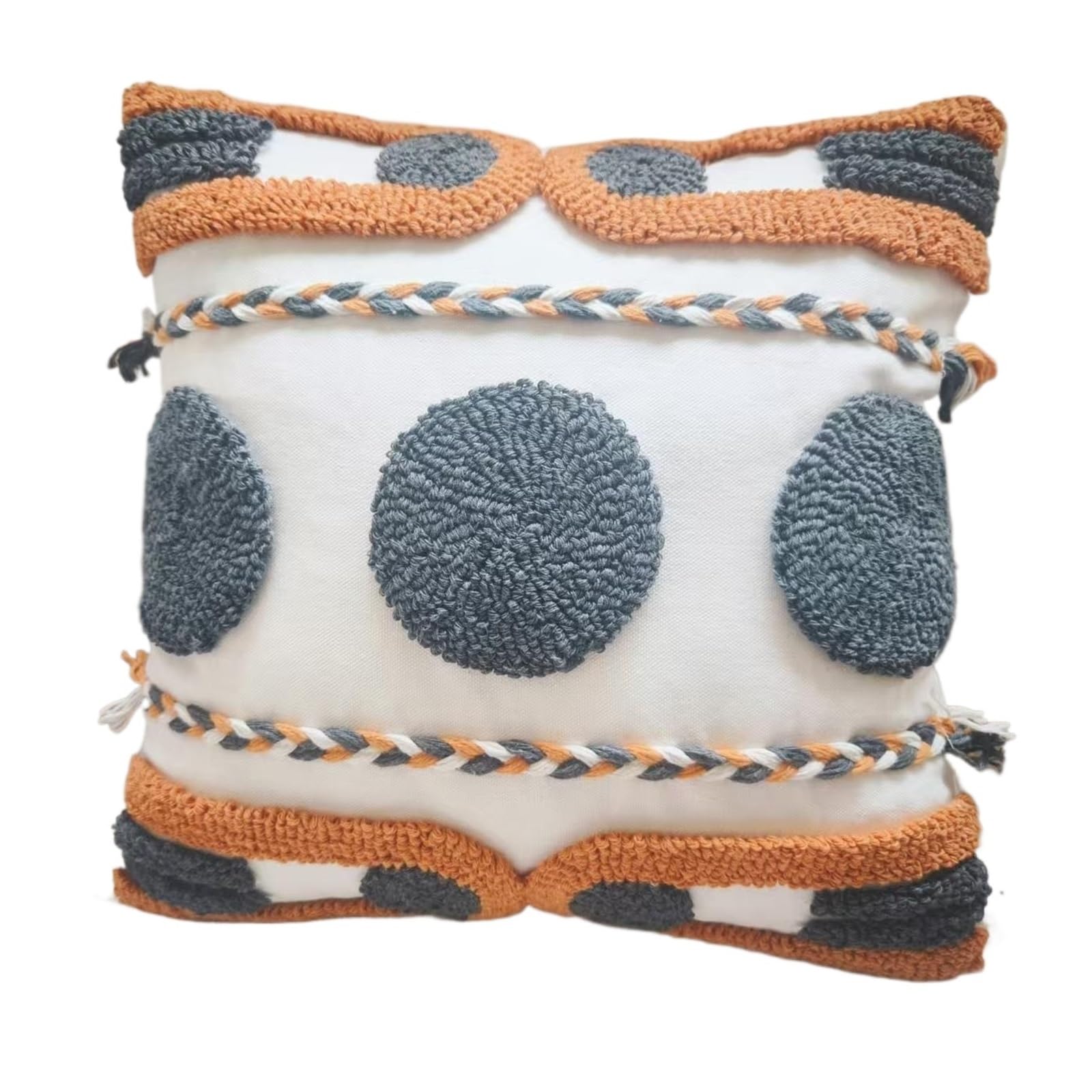 Fgujsur Color 07 Cushion Covers Pink Cotton Tufted Pillow Cover With Tassels Sweet Decorative Pillowcase For Sofa Chic Cushion(Color 07)