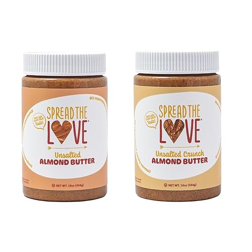 Mantequilla de almendras sin sal y mantequilla de almendra crujiente sin sal (paquete de 2 combinados)