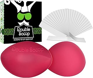 Push Up Inserts w/Bonus Tape Sticky Strips, Instant Breast Implants, Replacement Bra Pads, Padded Bralette Hack, Breast Lift, Foam Bra Filler Insert, Bra Stuffer, Cup Size D (Pink)