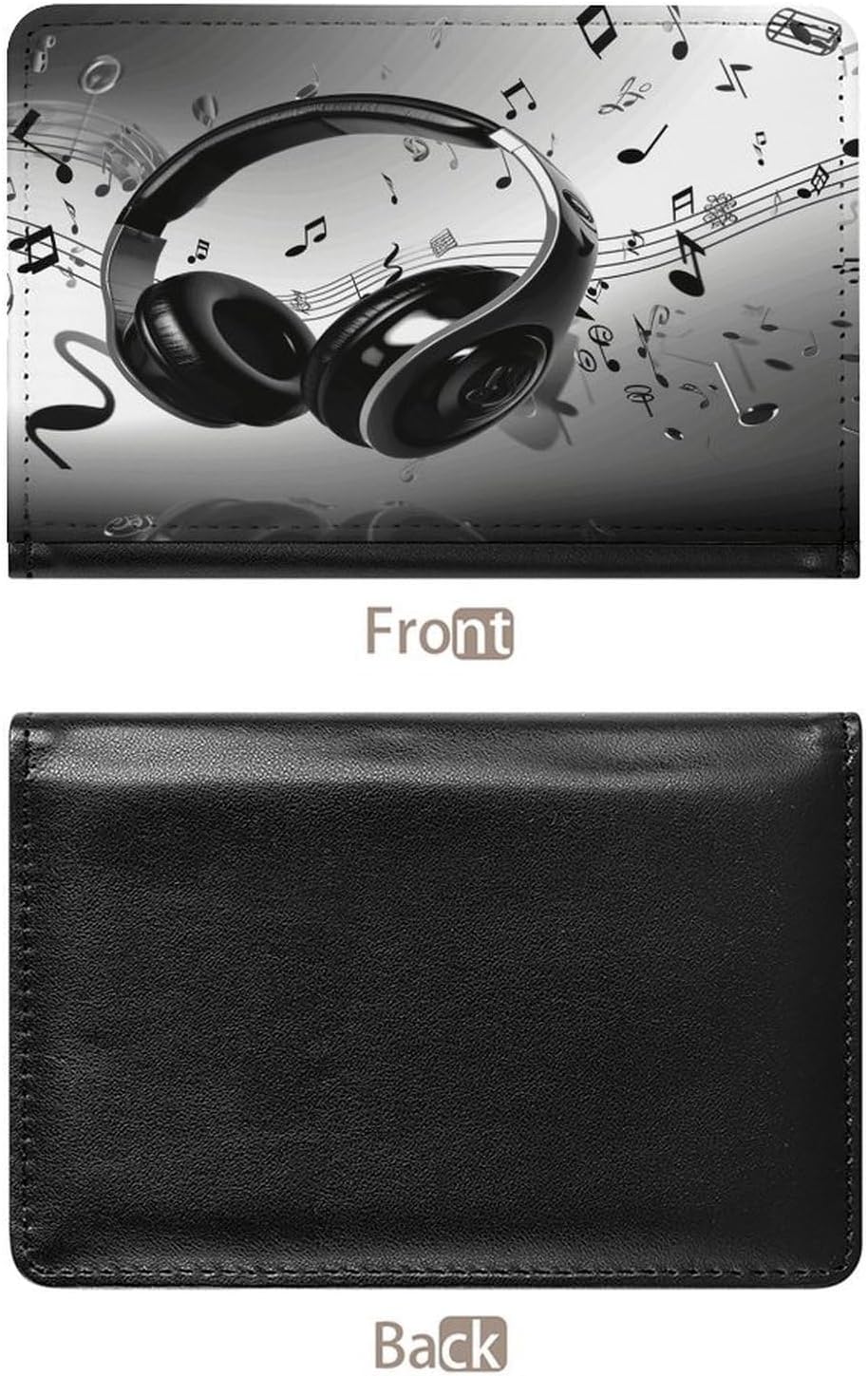 Music Passport Holder Cover Slim PU Leather Passport Protector Case RFID Blocking Passport Wallet Cover Case Documents Organizer Protector Travel Accessories for Women Men image 3