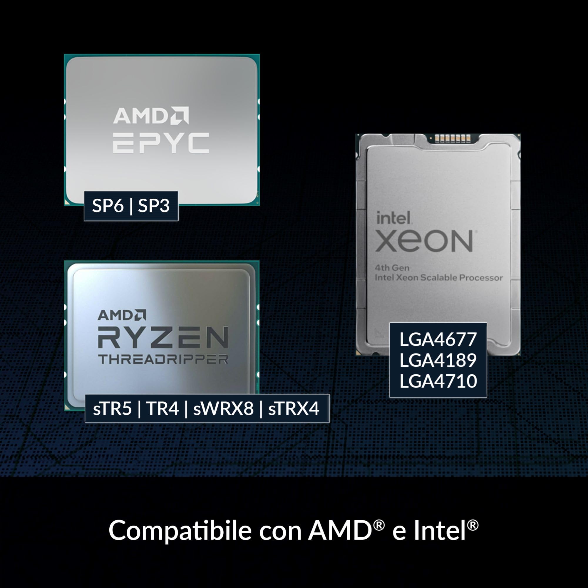 ARCTIC Freezer 4U-M - Dissipatore CPU Server compatibile con compatibile con AMD e Intel, 4U e Up, 2 Ventole da 120 mm, 400-2300 rpm, Connettore PWM a 4 pin, 8 Heat Pipes