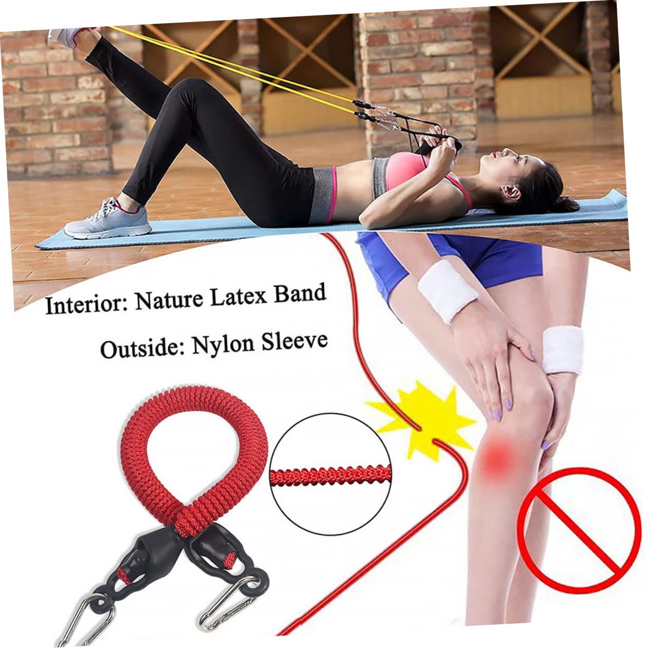 Sosoport 1set Bande Di Resistenza Con Pedali Per Esercizi Attrezzatura Per Yoga e Fitness Tubo Trazione Per Allenamento Casa e Movimento