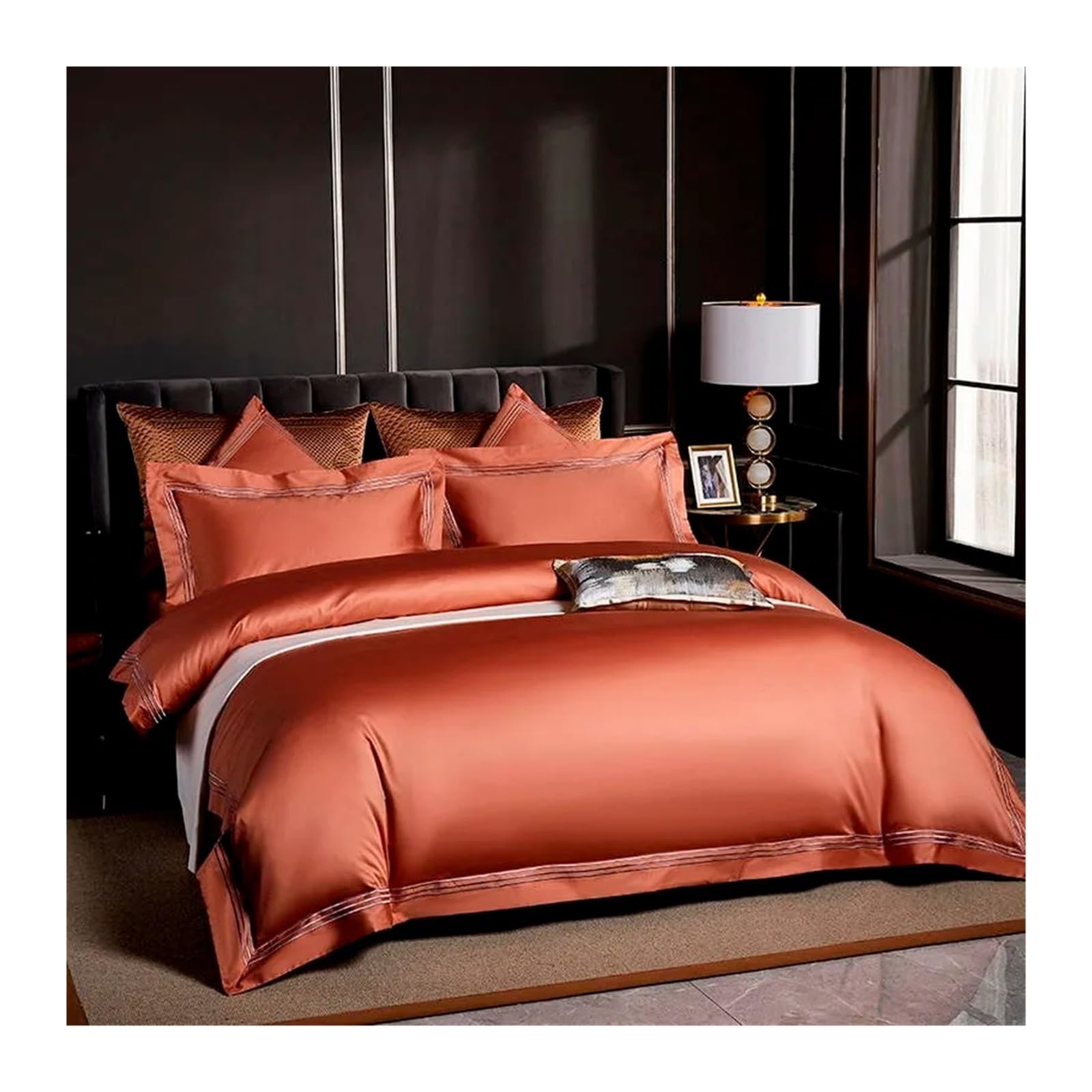 Hôtel de luxe de couette 3 pcs 1000-tc solide 100% coton égyptien Ultra doux comme de la soie Top Qualité Premium Parure de lit, toutes les couleurs (toutes les dimensions), Silver Grey