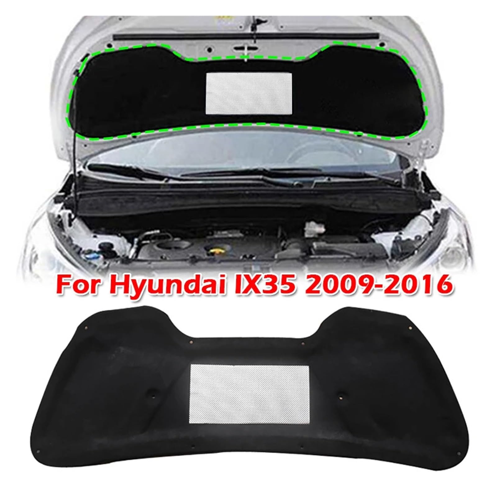 Przednia maska ​​silnika samochodu Izolacja cieplna Tłumik dźwiękowy Bawełna, kompatybilna z Hyundai IX35 2009-2016