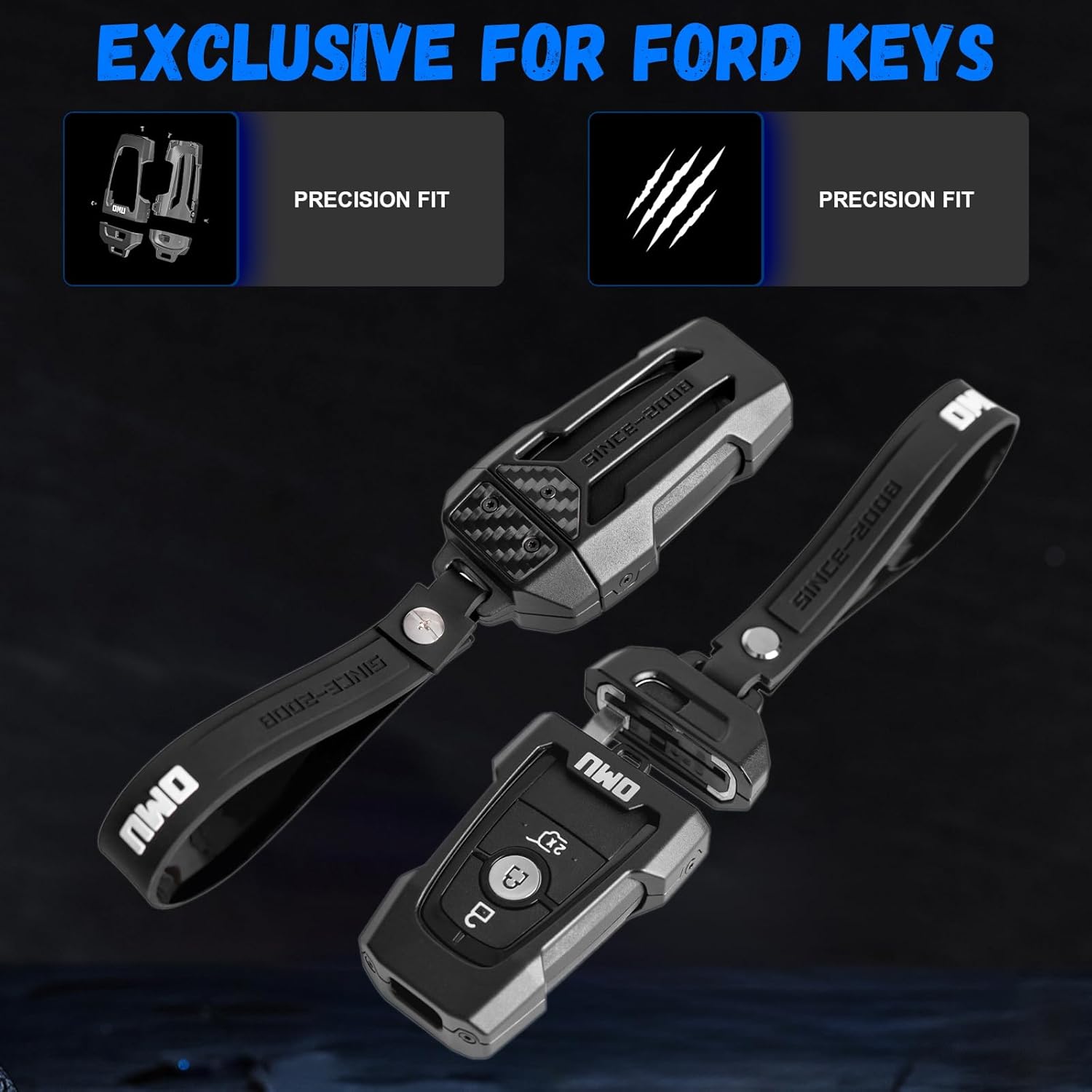 MAIKER OFF ROAD Heavy-Duty Aluminum Key Fob Cover for Ford Bronco, F-150 Raptor & Explorer – Stylish, Scratch-Resistant, Secure Fit with Full Button Access