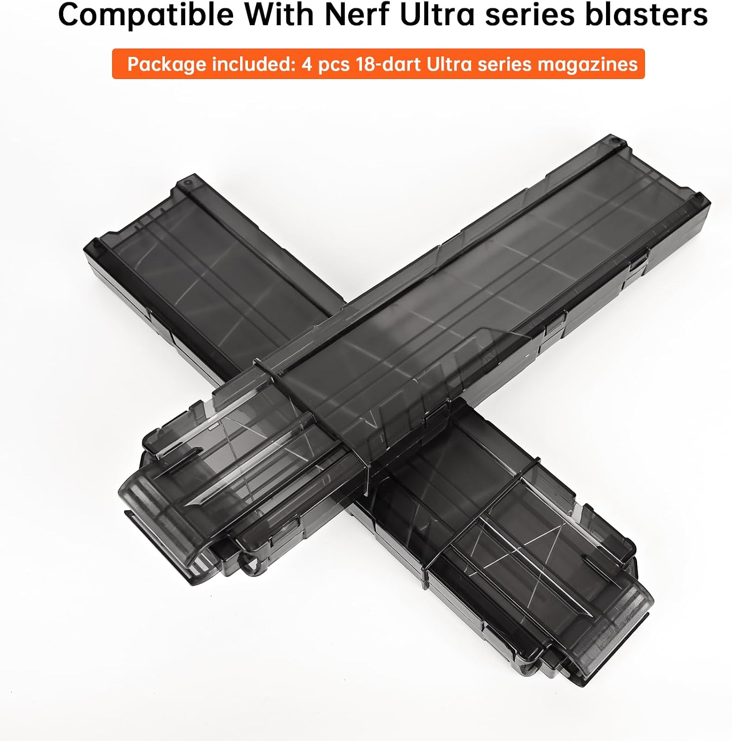 Magazine, 18-Dart Clips for Nerf Ultra Series Blasters 4 pcs (Black)