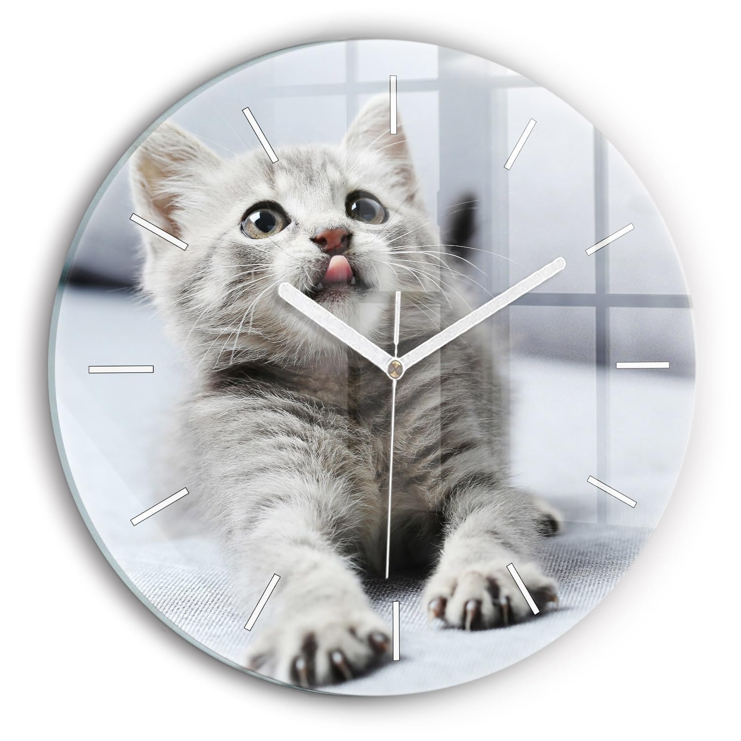 Horloge en verre moderne Wallfluent 30 cm silencieuse style élégant