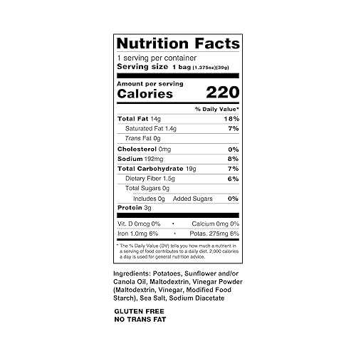 Miniatura 3 de Great Lakes Potato Chip Co. Bold - Patatas fritas cocidas con sal marina y vinagre, caja individual de tamaño aperitivo (paquete de 40, bolsas de