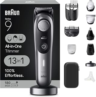 Braun Series 9 9440 13-in-1 Grooming Kit for Men: Beard Trimmer, Body Groomer, Hair Clipper - 40 Lengths, ProBlade, 100 Min Battery