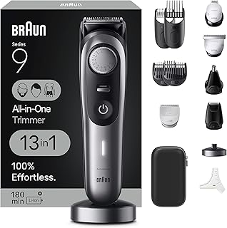 Braun Series 9 All-in-One Multi Grooming Kit for Men, 13-in-1 Beard Trimmer, Body Groomer, Hair Clipper and Manscaping for Face & Body, 9440 GreenCircle Certified: Certified Energy Savings