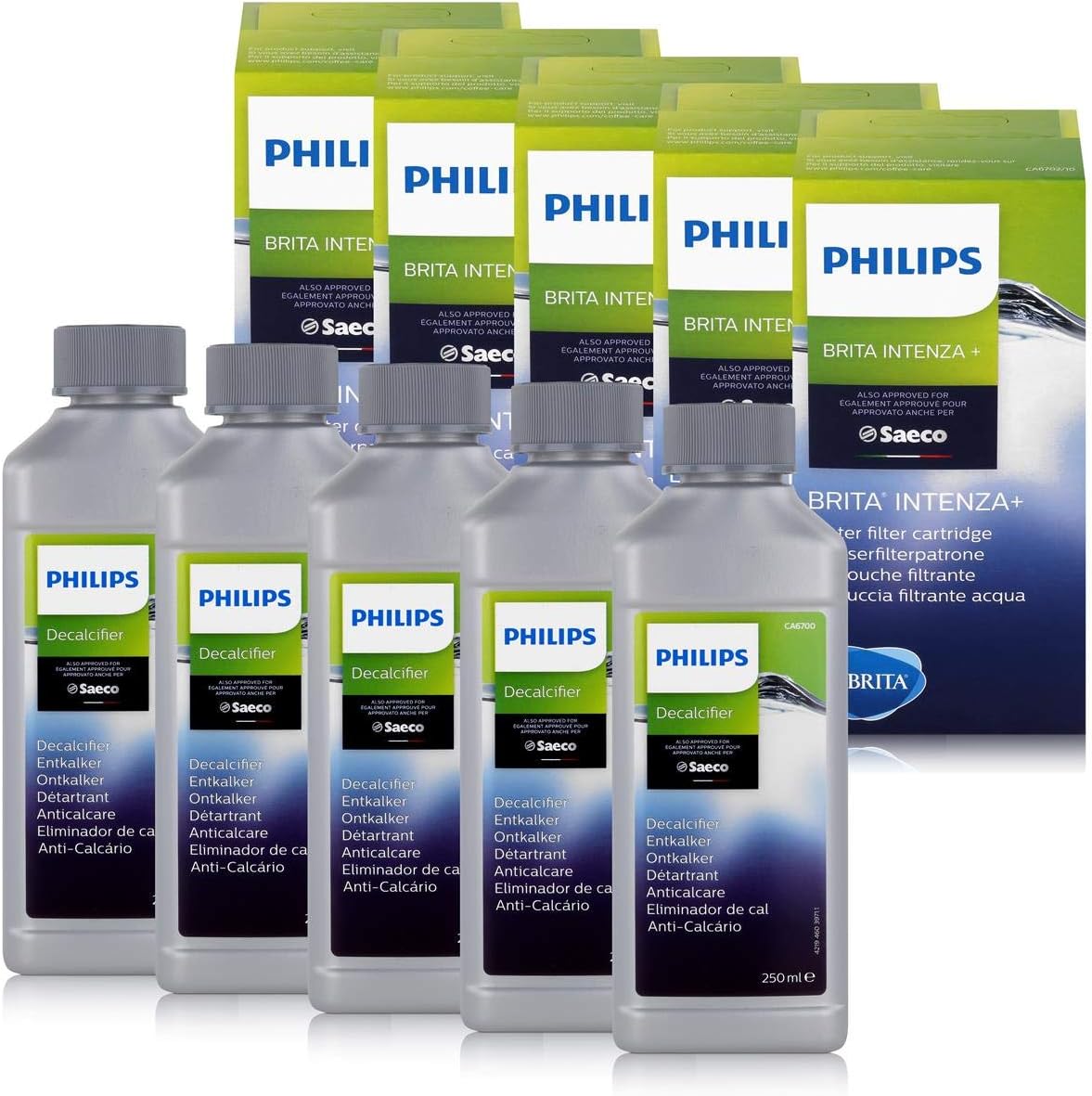 Amazon.de Saeco Set 5x Entkalker & 5x Brita Intenza