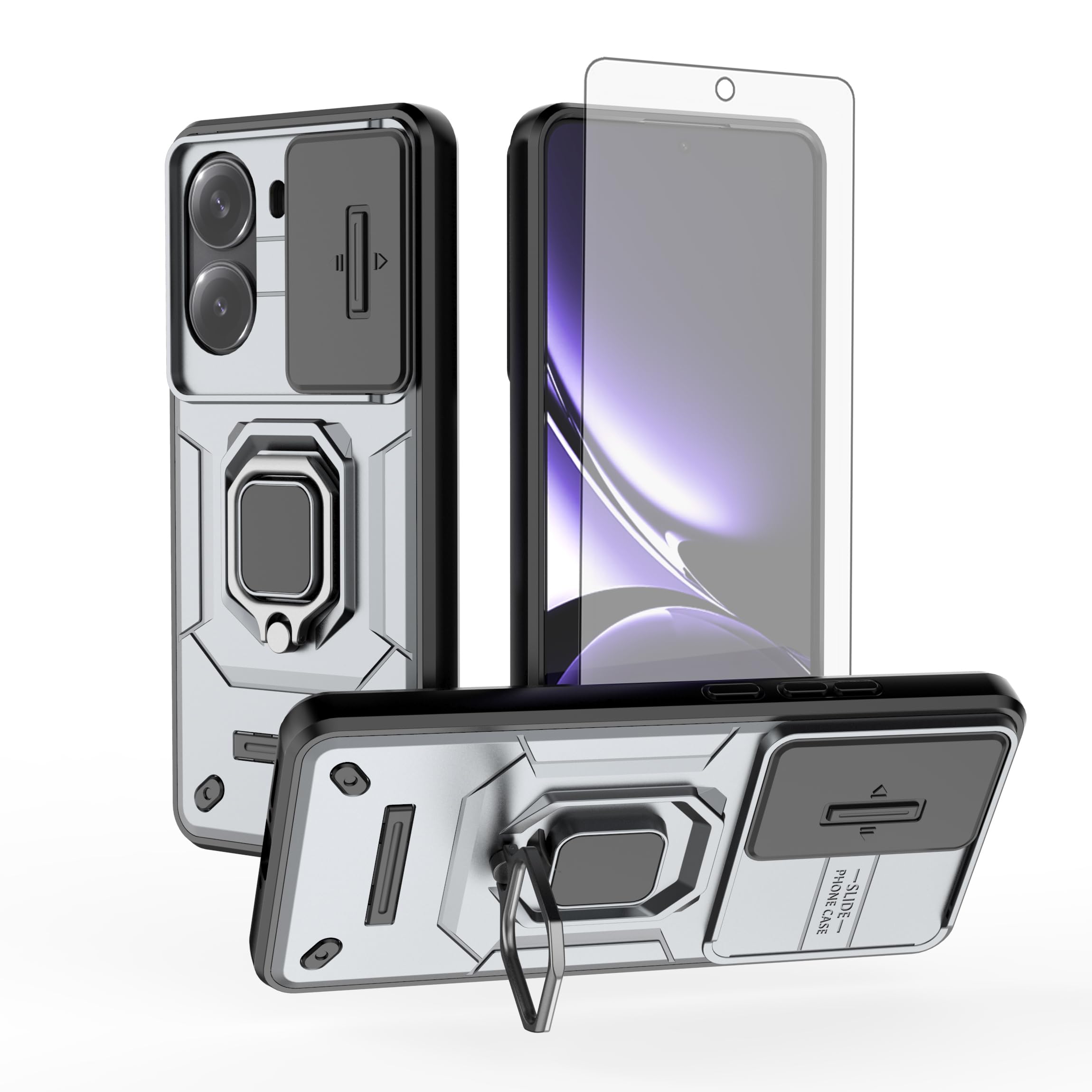 Coque Poco X7 Pro antichoc de qualité militaire avec anneau de support - 8