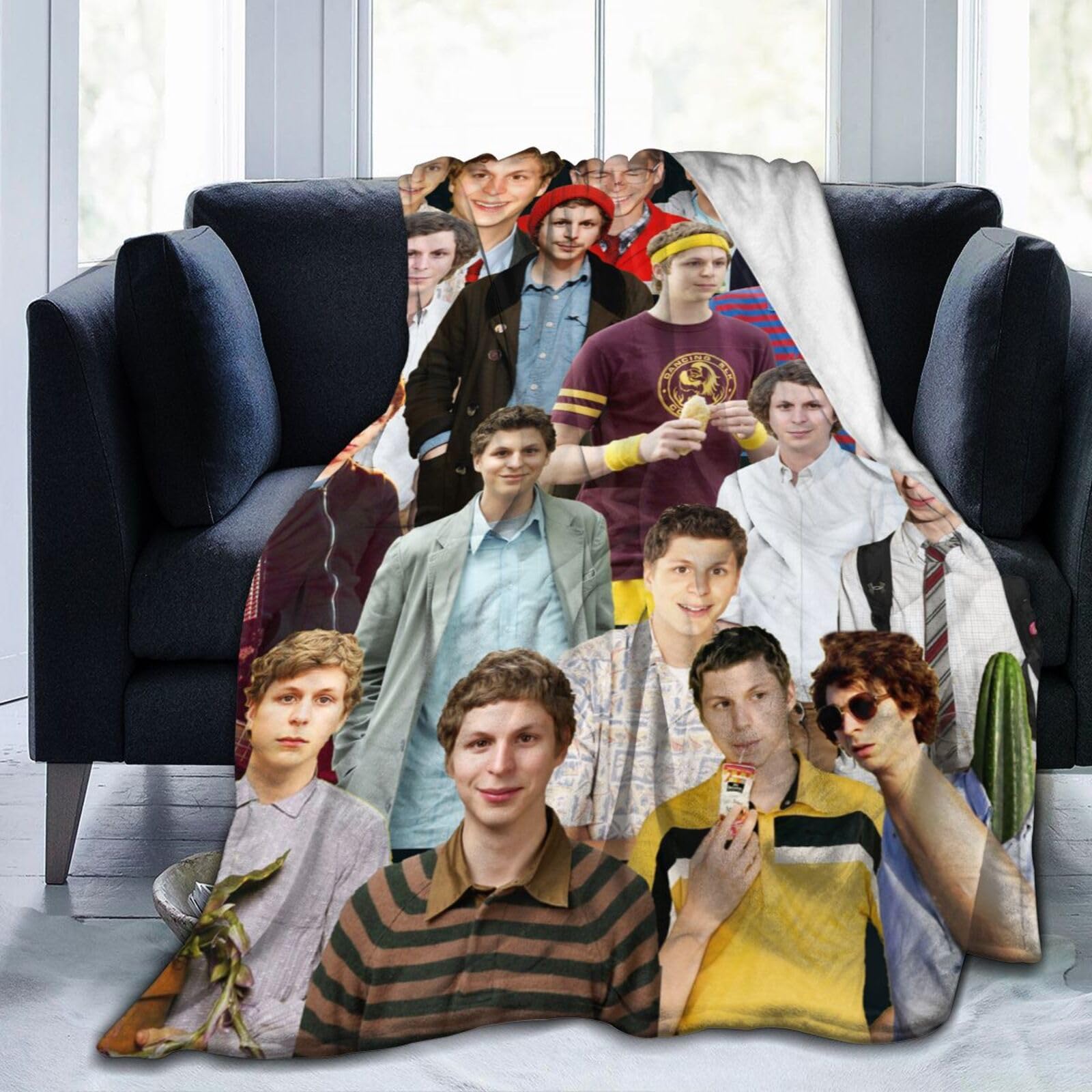 Suehome Blanket Michael Cera Soft and Comfortable Wool Fleece Throw Blankets for Sofa Office car Camping Yoga Travel Home Decoration Cozy Plush Beach Blanket Gift