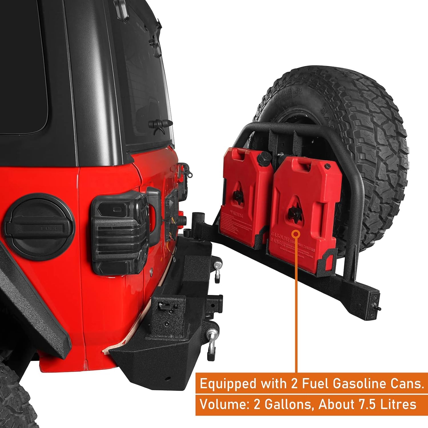 Hooke Road Rear Bumper With Tire Carrier For Jeep Wrangler JL 2018-2025 ...