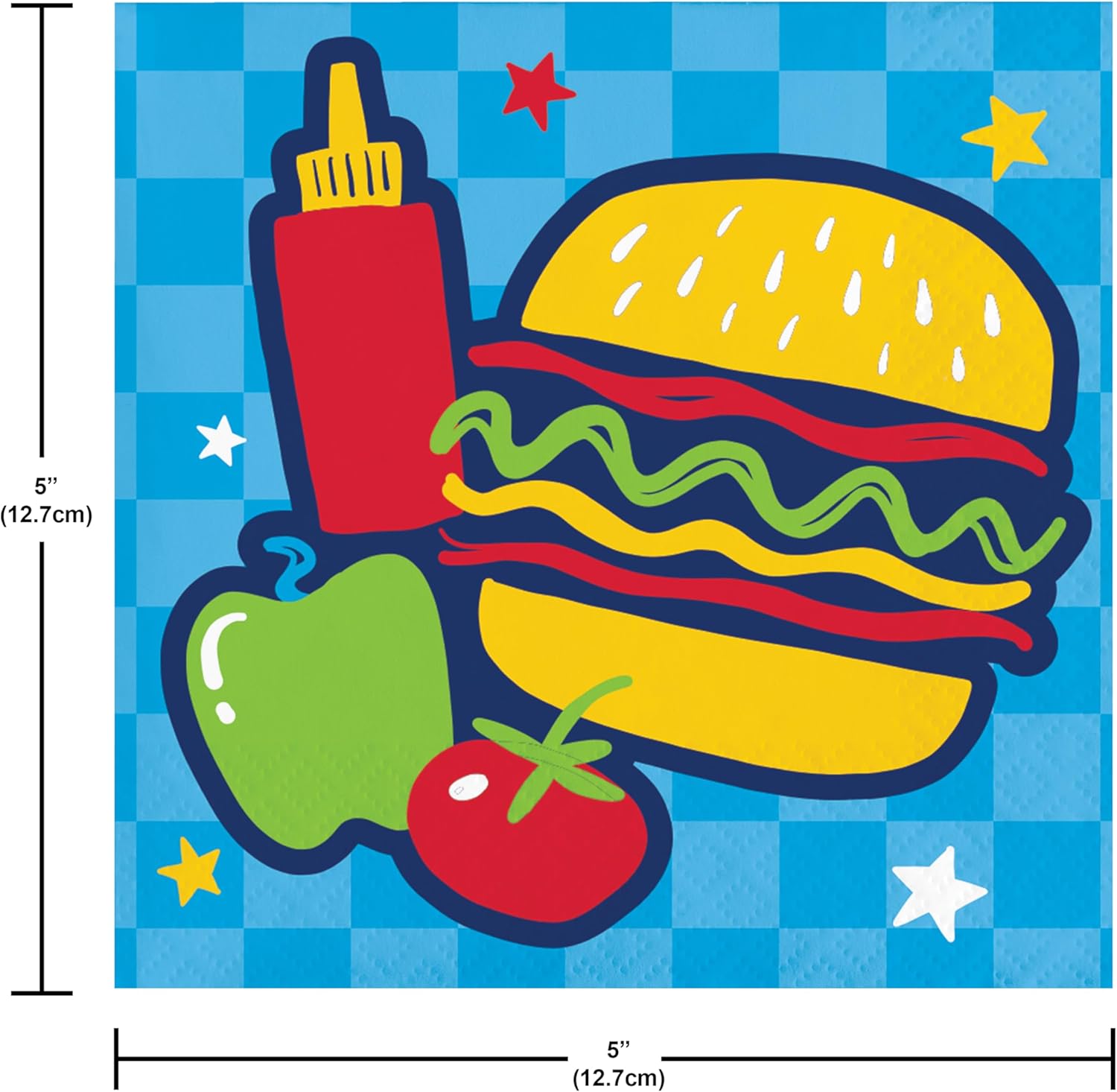 Creative Converting BBQ and Grill Party Supplies Set, 7" & 9" Paper Plates, Napkins, 16 Count Each, Summer Barbecue Theme