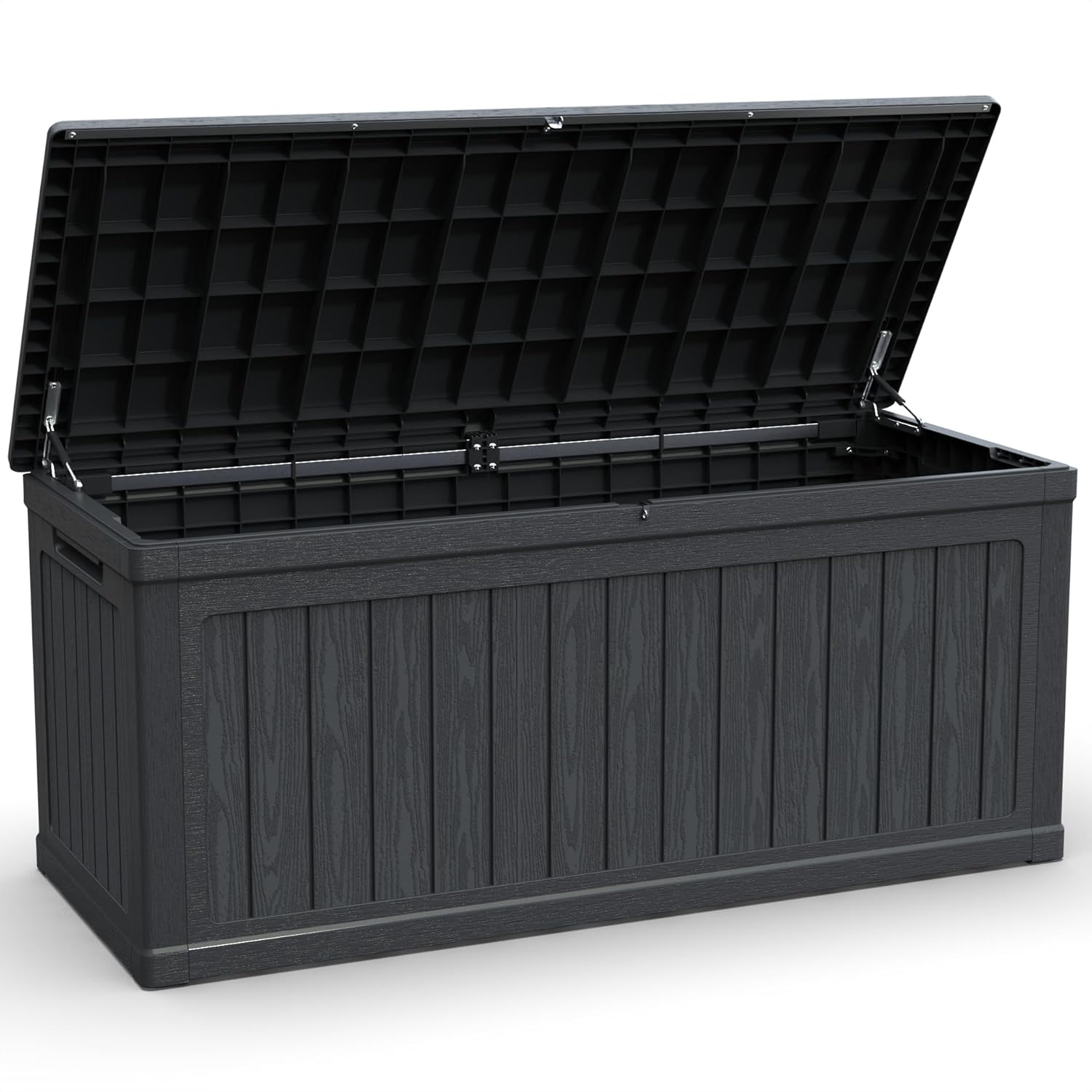 260-Gallon XXL Waterproof Outdoor Deck Storage Box - Heavy-Duty, Lockable, Dual-Wall Resin for Patio Furniture, Cushions, Garden Tools & Pool Equipment (Doubles as Bench/Table, 440lbs Capacity)