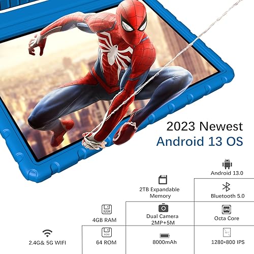 Miniatura 2 de ITDULCET Tableta para niños de 10 pulgadas, Android 13, 4 GB de RAM+64 GB ROM 8000 mAh, tableta para niños y adolescentes, WiFi 2.4G y 5G, cámara