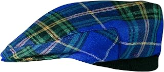 Tartan Design Flat Cap Nova Scotia Canadian Tartan Mens and Womens One Size Elasticated Band Comfort Fit Made in Scotland