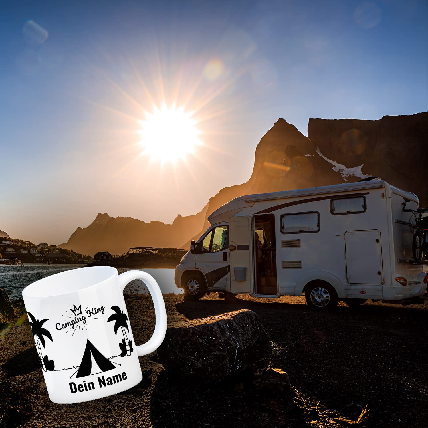 Camping King Oder Queen Tasse – Personalisierbar Mit Namen Für Dauercamper & Platz-Originale