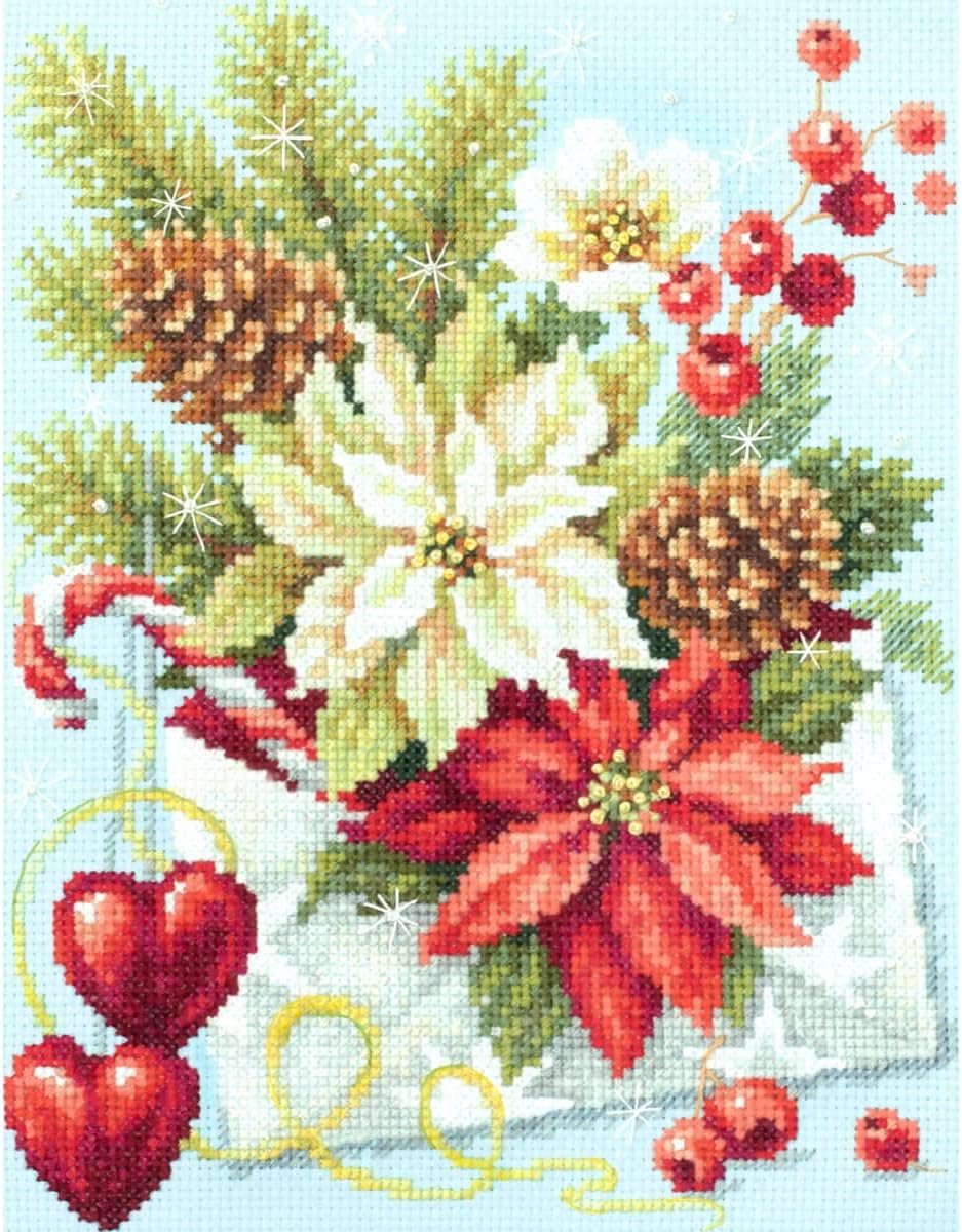 Magic Needle 100-241 ZW Merry Christmas Counted Cross Stitch Kit Zweigart Edition Cotton Multi-Coloured 17 x 22 cm