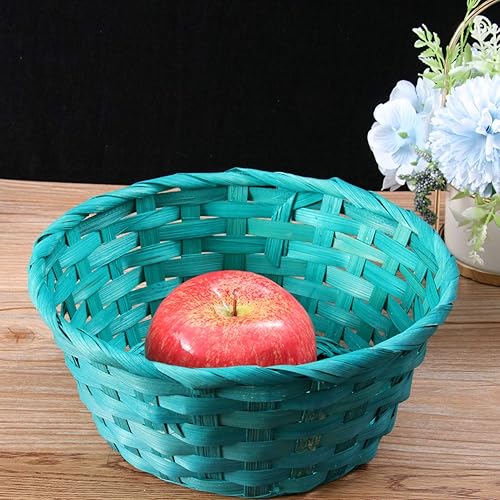 Miniatura 8 de Cesta de Pascua para niños, cesta de bambú redonda grande, ideas de decoración de Pascua para el día de los niños