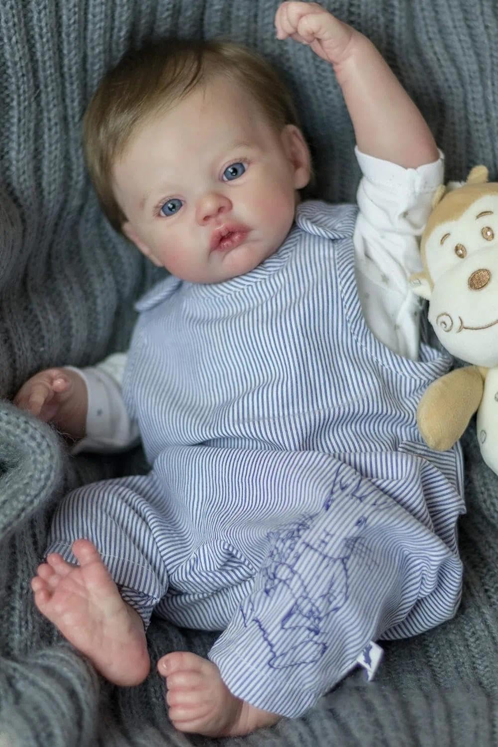 Bambola Reborn In Silicone Morbido, 50 Cm, Corpo Intero, Capelli Biondi - Realistica E Sicura, Con Accessori, Per Bambini E Collezionisti