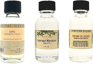 Perfume Studio 3-Piece Perfume Making Kit; Cosmetic Grade Isopropyl Myristate (IPM), Dipropylene Glycol (DPG), Perfumer's Alcohol Equivalent; 30ml/1oz Each. (Perfume Making Kits, 3-Piece Set)
