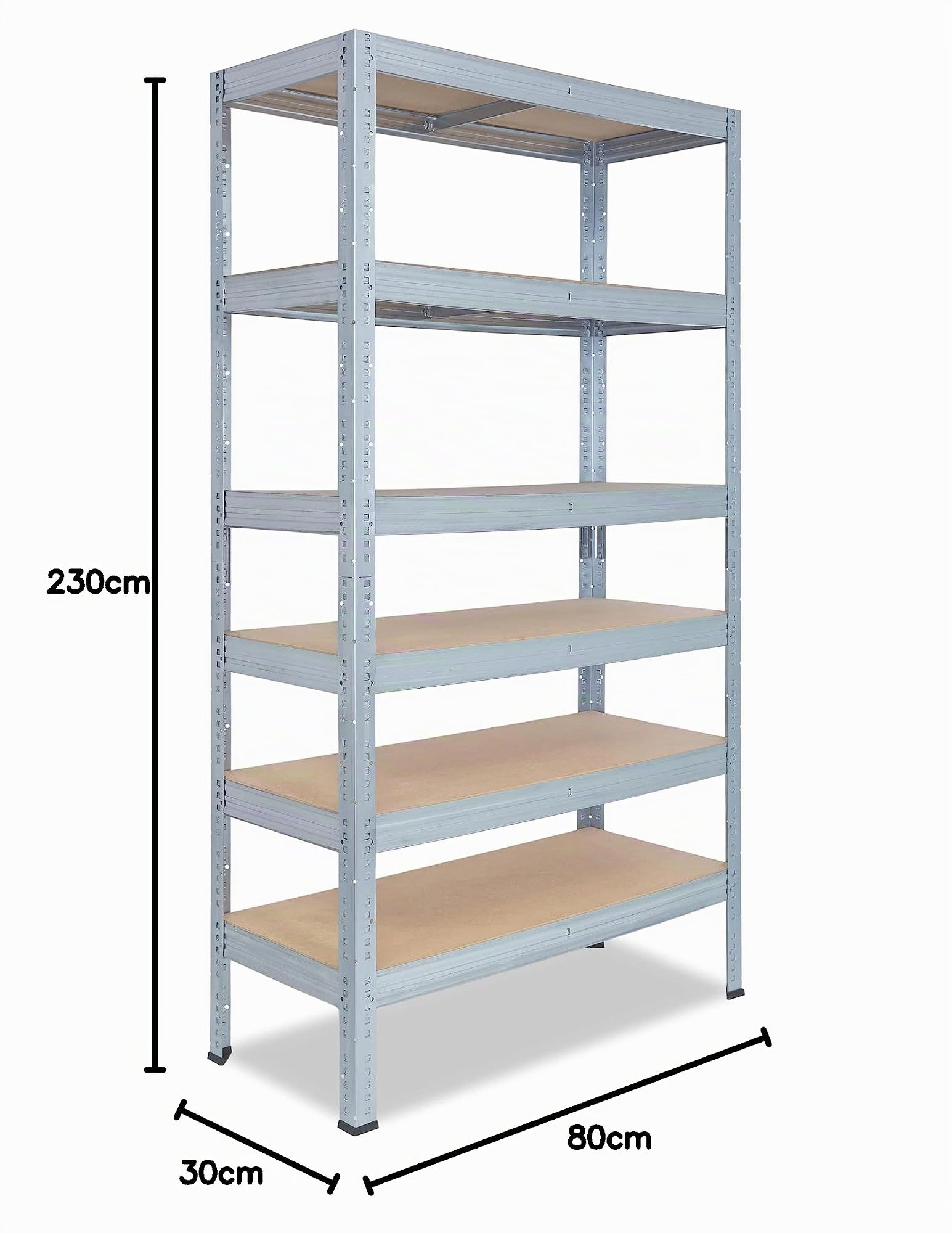 shelfplaza Pro 230x80x30cm scaffale pesante zincato: 6x166kg