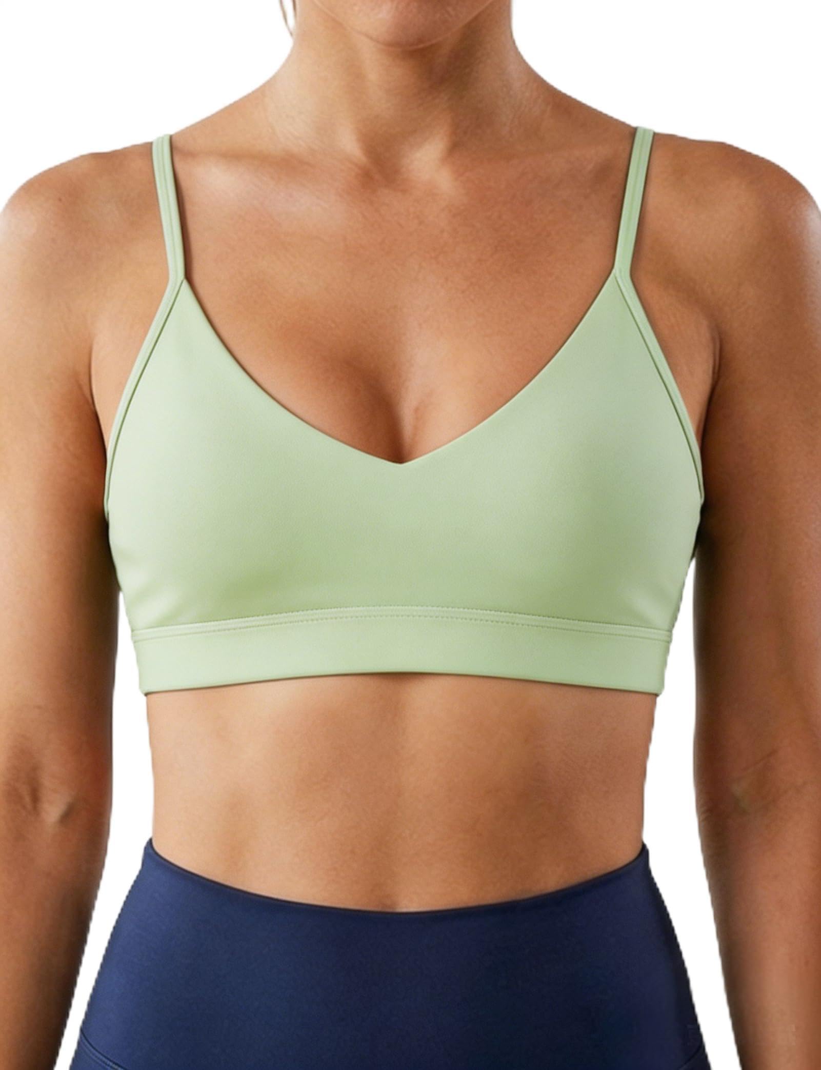 Buauty Sports Bras for Women Criss Cross Back Medium Support Yoga Wireless Padded Bra with Removable Cups Racerback Bra 4 Gym