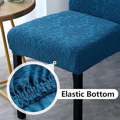Miniatura 3 de ILMF Jacquard Dining Chair Slipcovers, Washable Stretch Elastic Spandex Dining Room Chair Covers Universal Removable Armless Chair Protector Cover