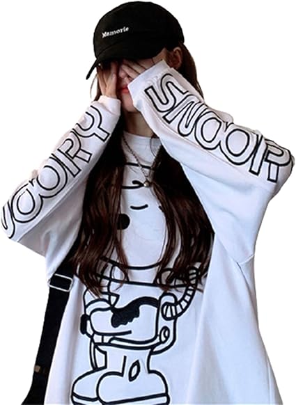 Amazon Co Jp Baoyejia スヌーピー Tシャツ 長袖 秋服 メンズ レディース パーカー 綿 柔らかい 丸襟 トップス 人気 おしゃれ 秋 冬 男女兼用 大きいサイズ ファッション